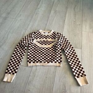 Find Me Now Presley Cutout Sweater Mahogany Size Small